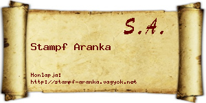 Stampf Aranka névjegykártya